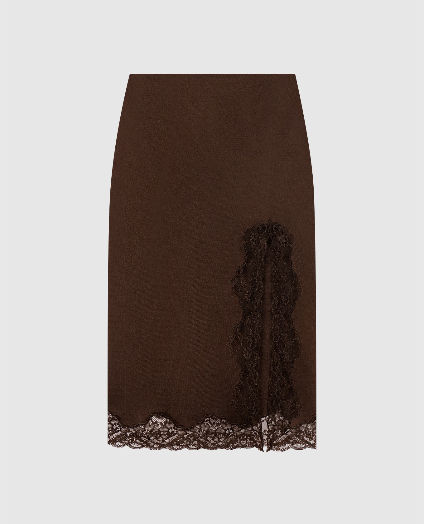 Brown skirt with lace