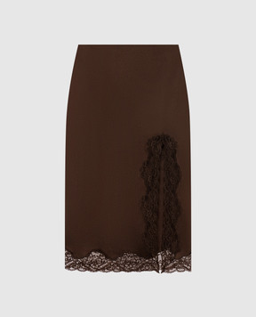 Balmain Brown skirt with lace SK0000000082