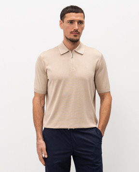 Stefano Ricci Beige silk polo shirt K616215P31F26101