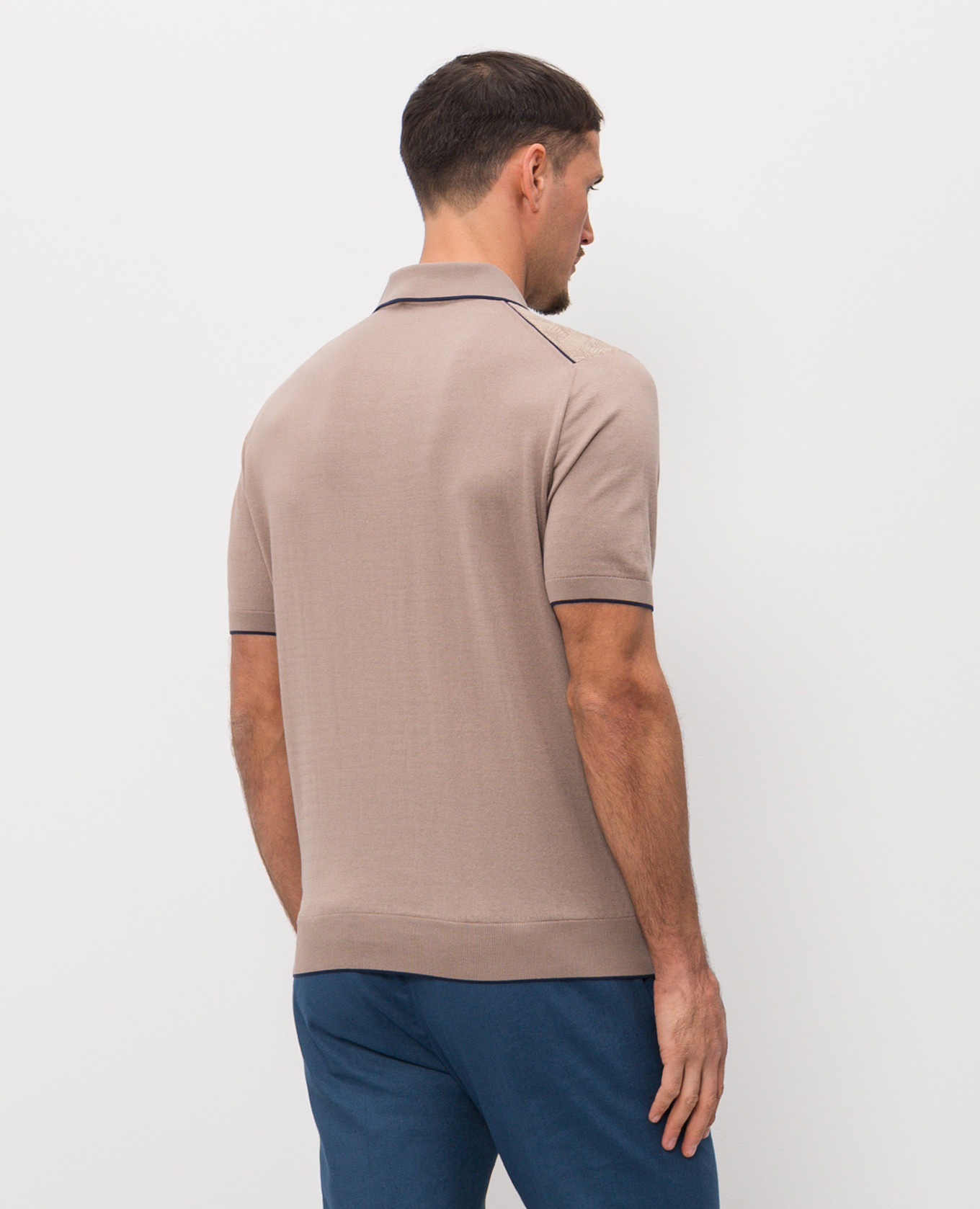 

Brown silk polo shirt Stefano Ricci