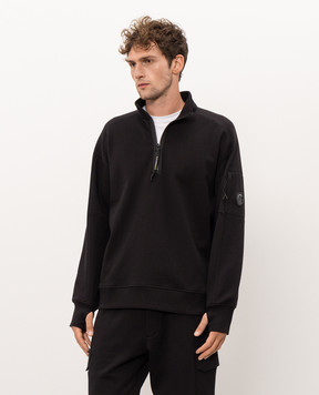 C.P. Company Black sweatshirt with logo patch MSS033A005086W