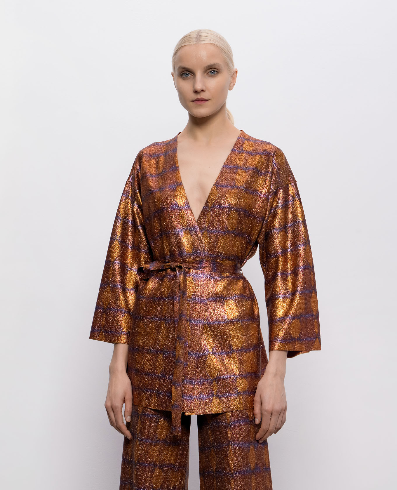 

Brown CHAMA cardigan with a smell with lurex Momoni