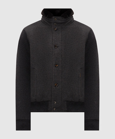 LEVION gray wool and cashmere down jacket