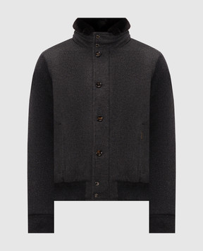 MooRER LEVION gray wool and cashmere down jacket LEVIONLE