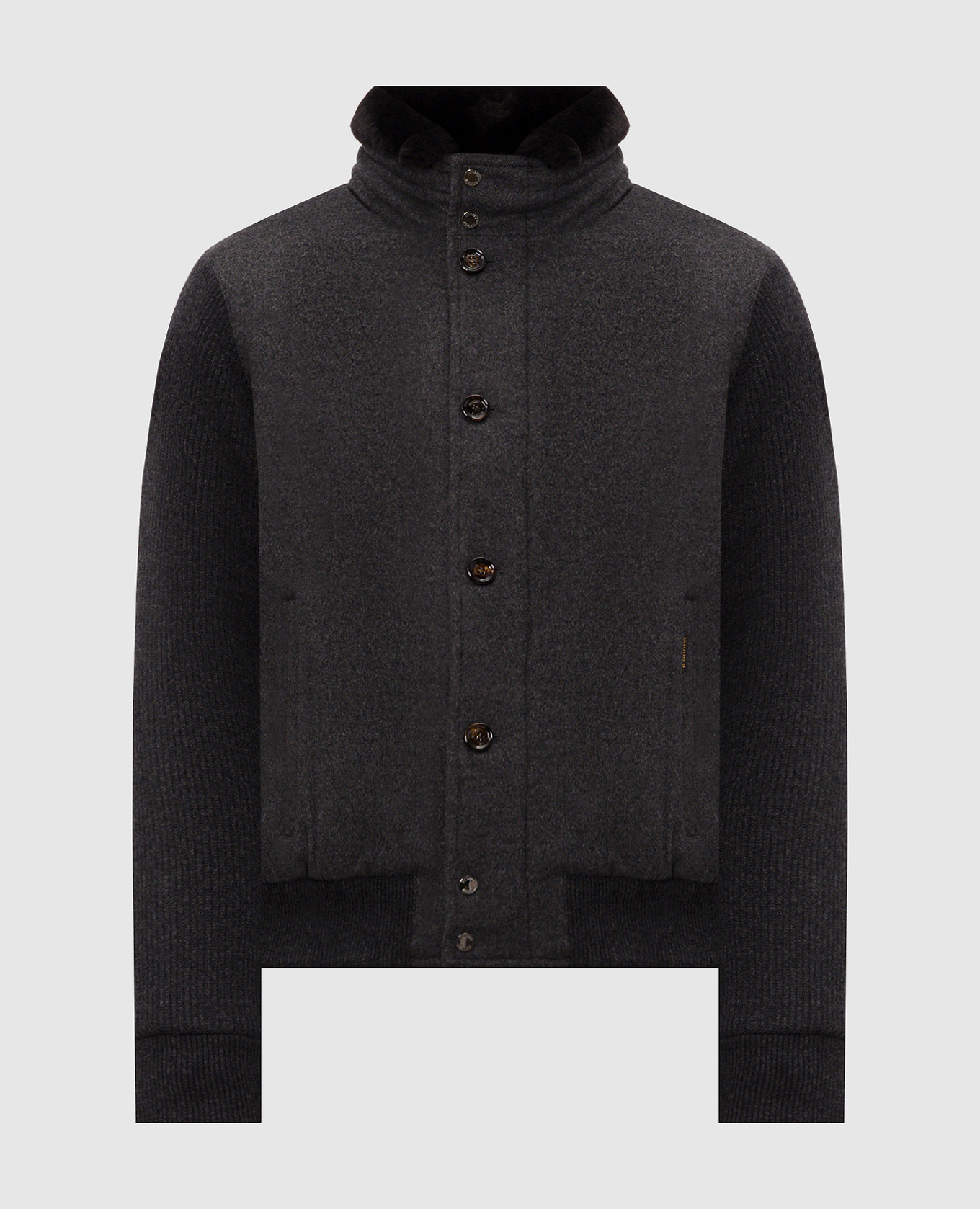 LEVION gray wool and cashmere down jacket