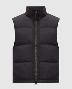 Stone Island Black down vest with logo patch L2S15G100004S0483