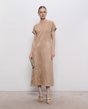 Peserico Beige dress with woven pattern A0221006385