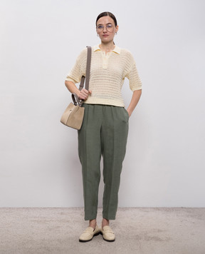 Peserico Yellow top with polo collar S99120F0509110