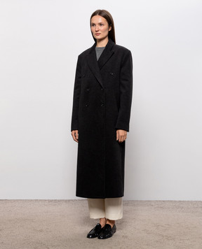 Loulou de Saison ROSCO LDS dark gray double-breasted coat made of wool and cashmere ROSCOLDS