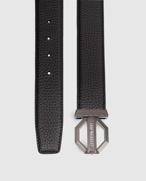 Stefano Ricci Black leather belt with logo N382VDC554U