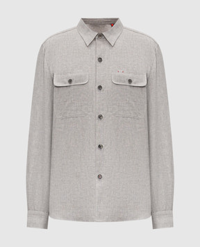 ISAIA Gray linen and wool shirt OSH00992297