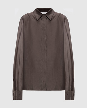 Peserico Brown blouse with silk A0631608372