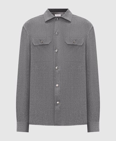 Camisa de lana gris