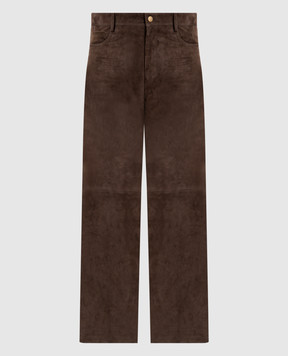 Max Mara Brown suede pants FULMINE SMMFULMINE