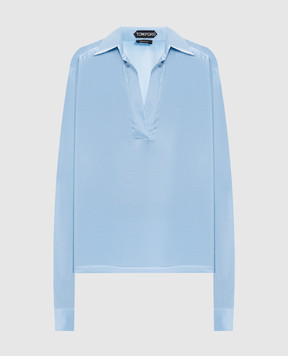 Tom Ford Blue silk blouse TS2144FAX881