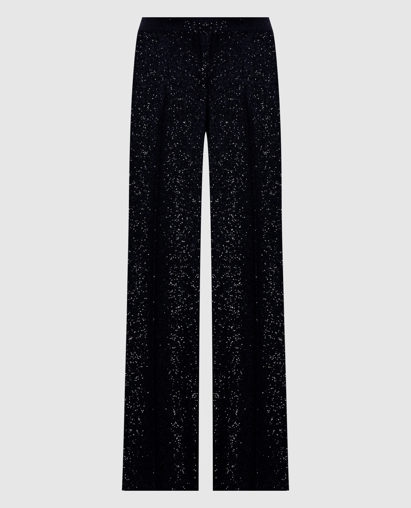 Blue sequined wool pants