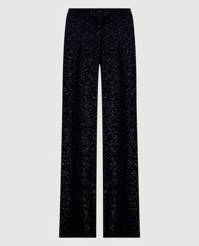 Peserico Blue sequined wool pants A0488701515