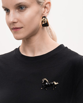 Reco Black brooch in the shape of a horse SP100S
