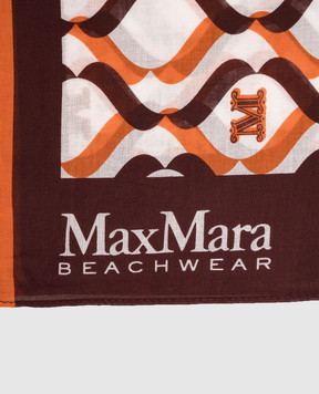 Max Mara White BCHELFI pareo with contrasting print BCHELFI