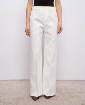 Brunello Cucinelli White pants with a monil chain ML120P9064