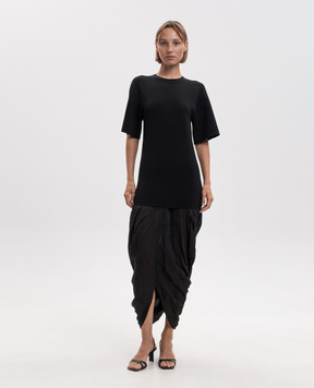 Toteme Black dress with double construction 253WRD0215YA0187
