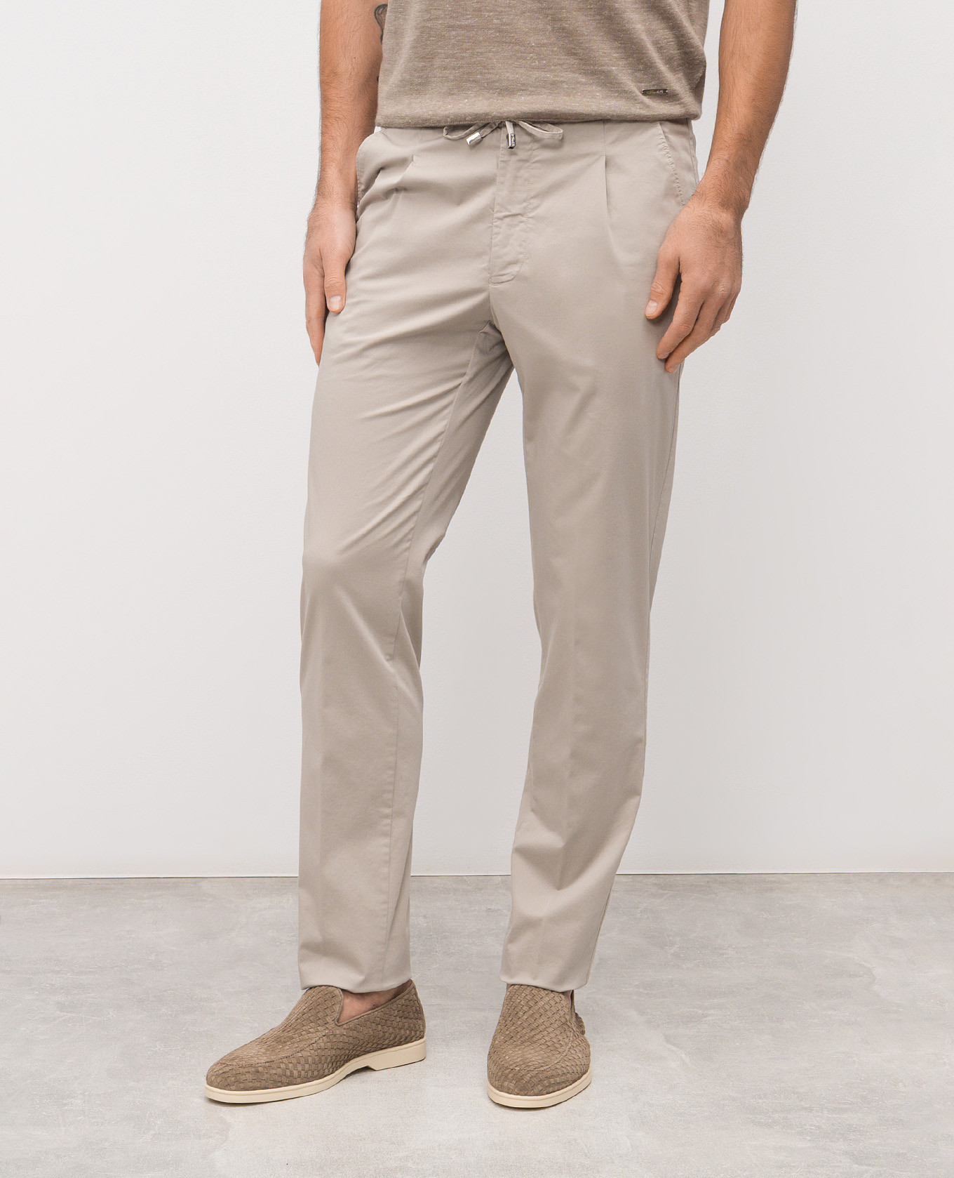 

Beige cotton pants Enrico Mandelli