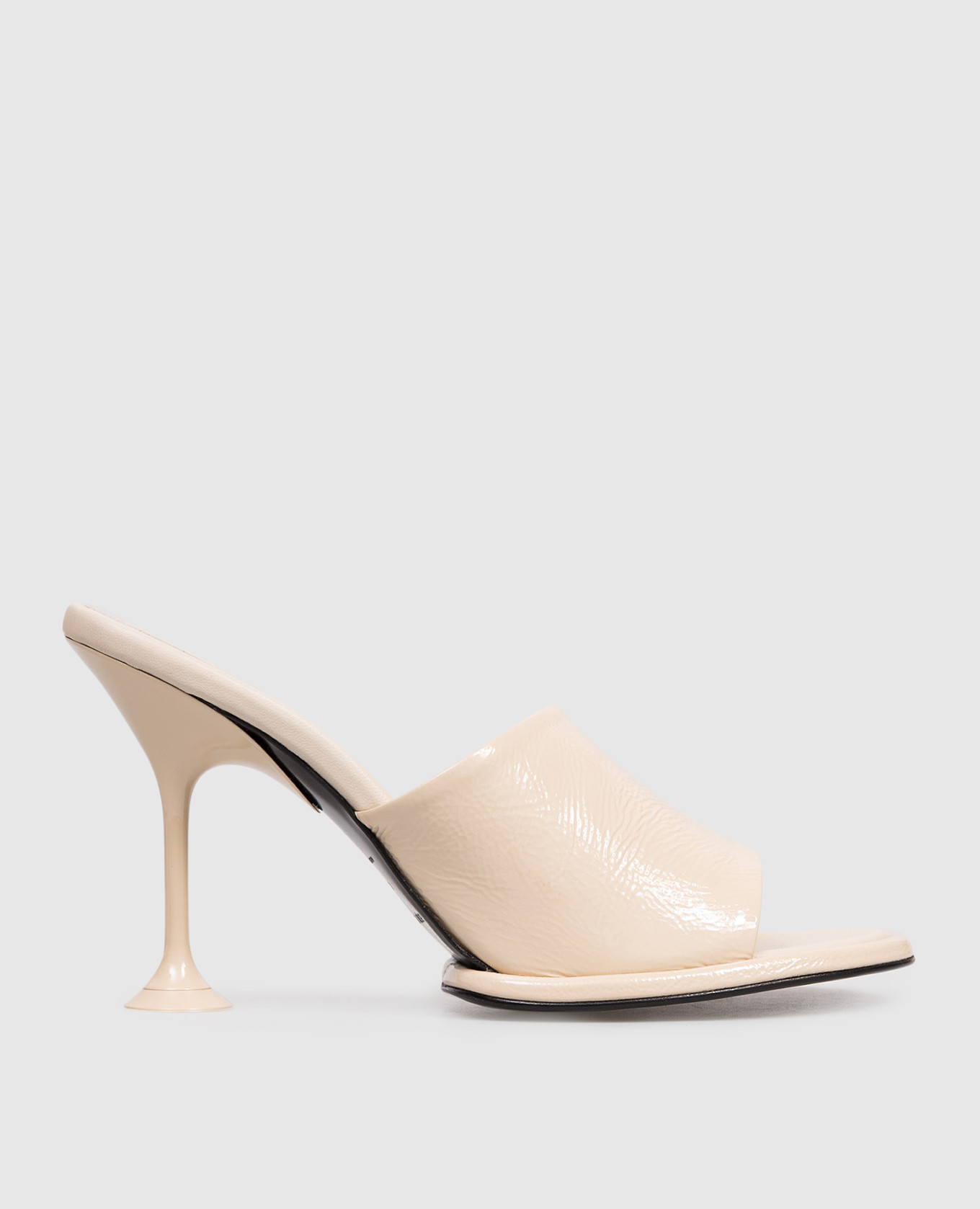 Orb beige patent leather mules Sergio Rossi