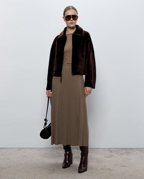 JOSEPH Burgundy double-sided sheepskin coat Kyro JF010213