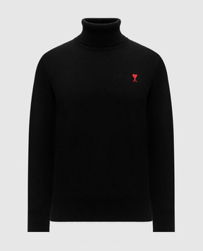 Ami Paris Black merino wool turtleneck HKS827001