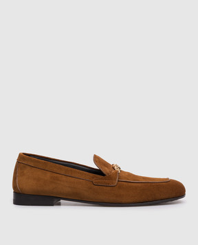 Versace Medusa brown suede loafers 10233481A09892