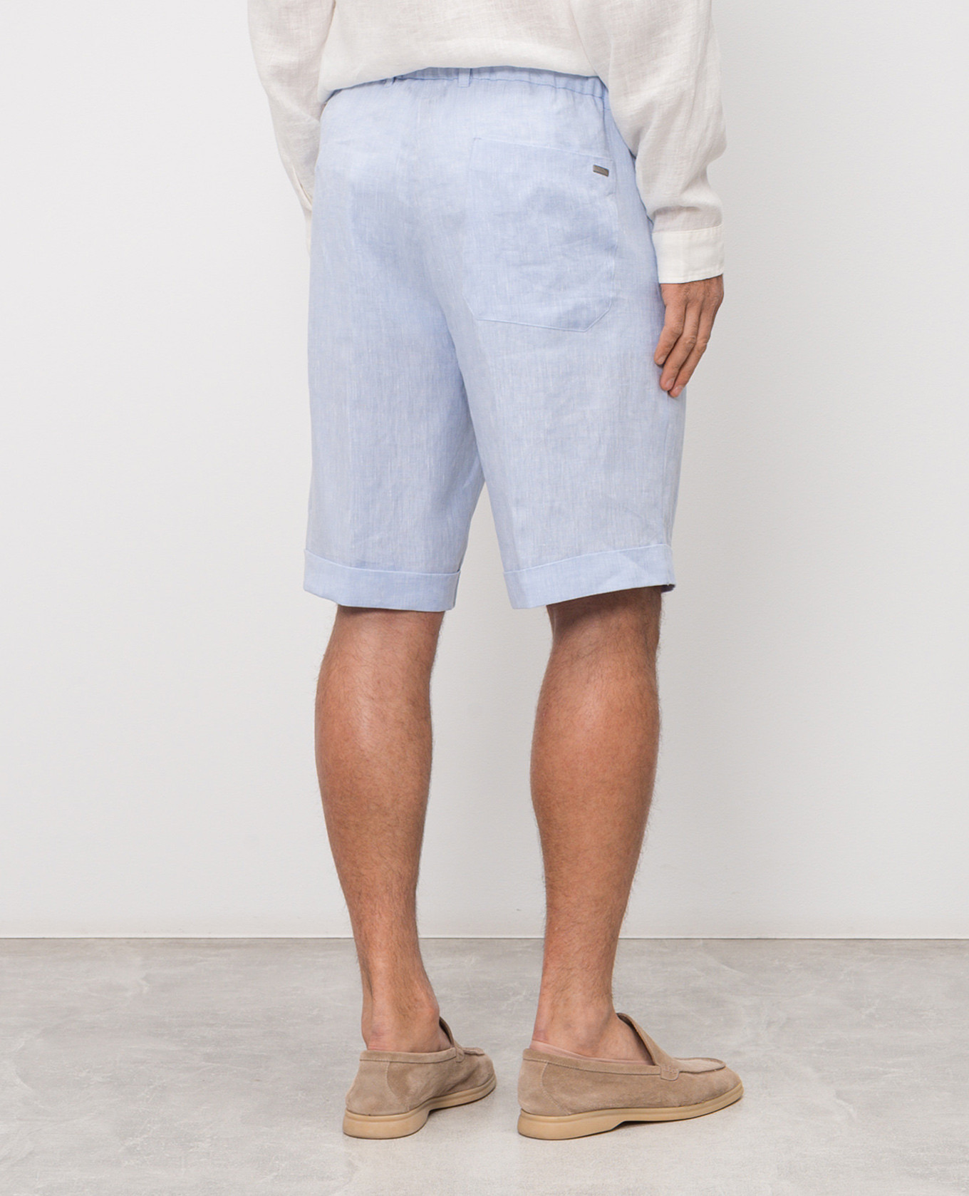 

Blue linen shorts with lapels Herno, Light blue