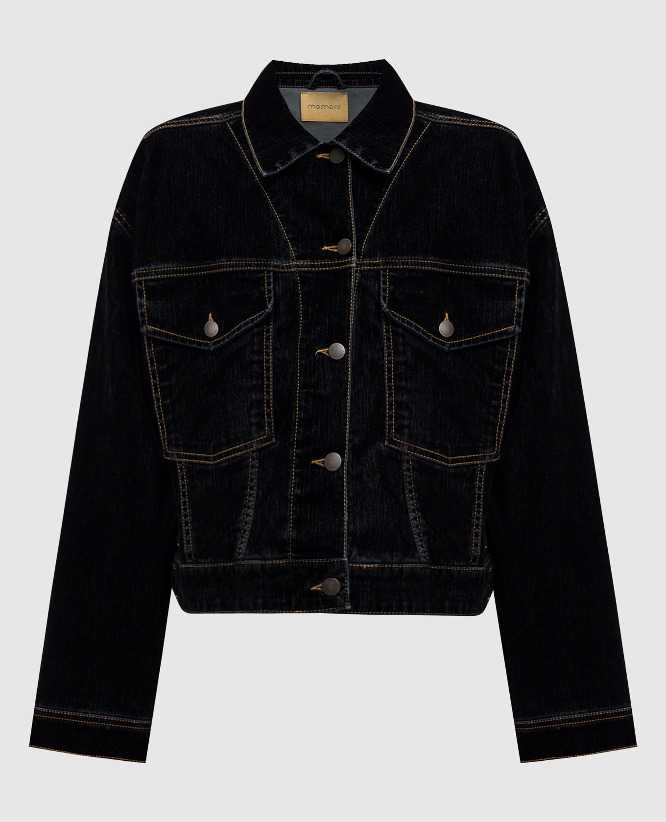 

Black flocked denim jacket Momoni