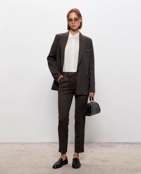 Peserico Brown jacket with wool S0163702660