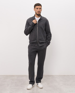 ISAIA Grey sports jacket with embroidered emblem MFRI19J0300