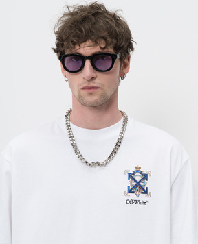 Off-White Silver chain necklace with Arrow emblem OMOB156C99MET001