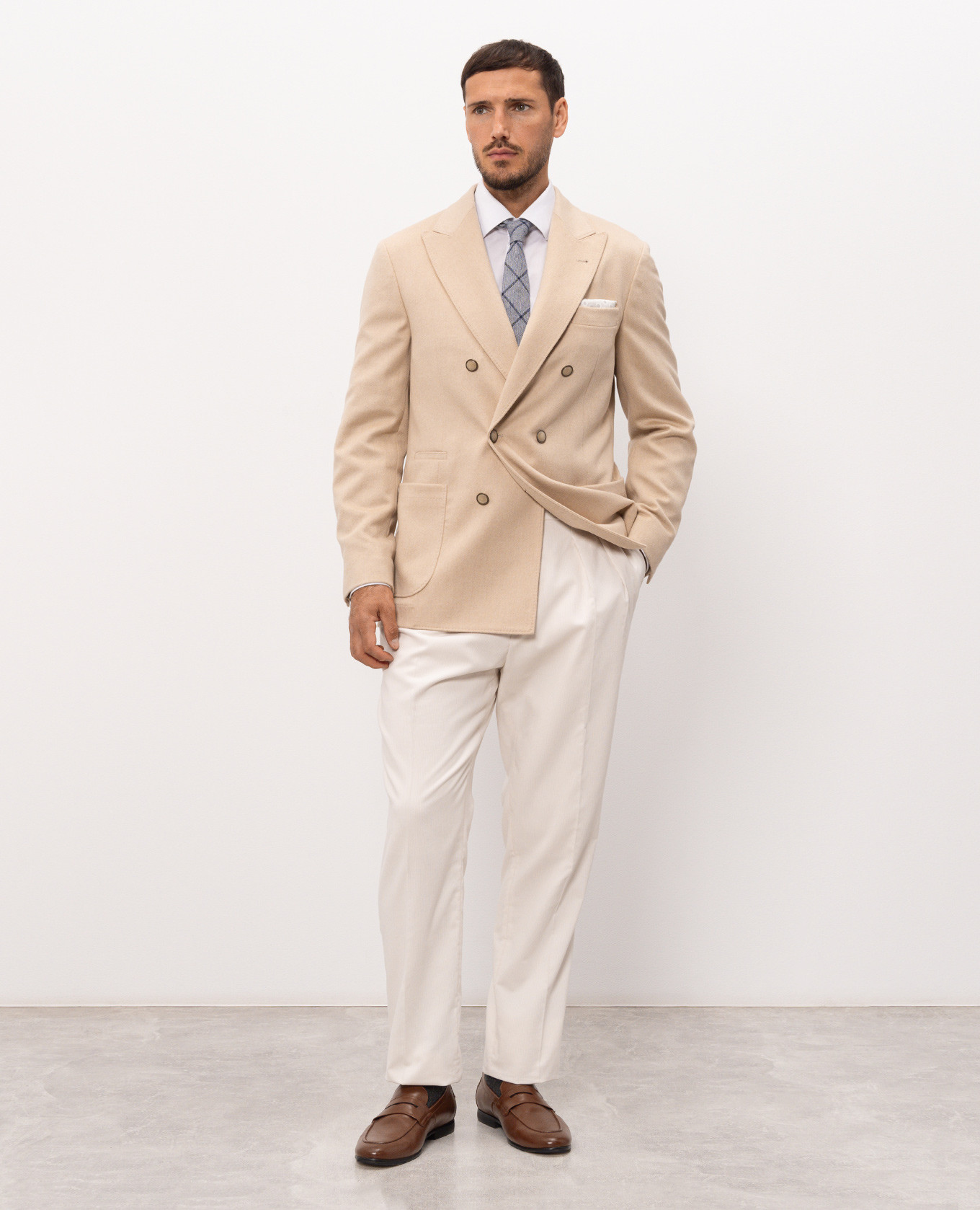 Beige camel wool jacket Brunello Cucinelli 2
