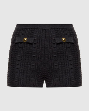 Twinset Dark gray shorts with a textured pattern 262TP3104