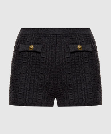 Dark gray shorts with a textured pattern