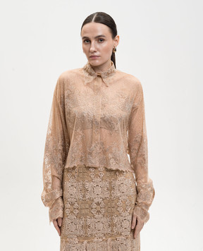 Ermanno Scervino Beige blouse with crystals D482K726CTUJP