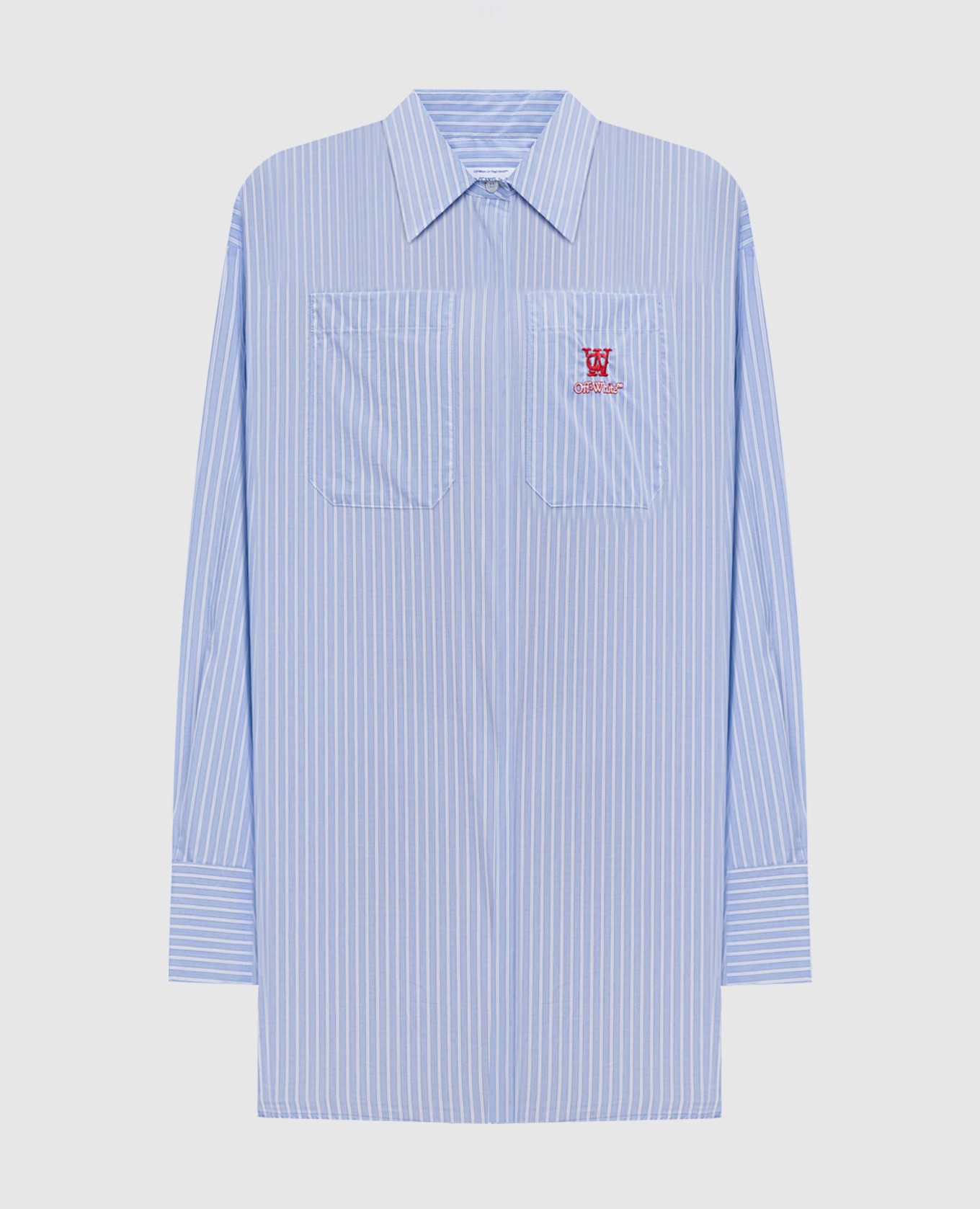 Blue striped shirt dress