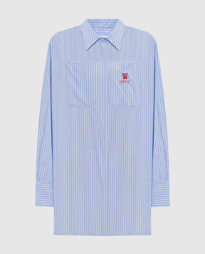 Off-White Blue striped shirt dress 2DG00EF25FAB001