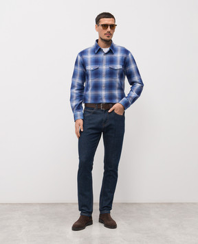 Tom Ford Blue checkered shirt HDS001FMC305