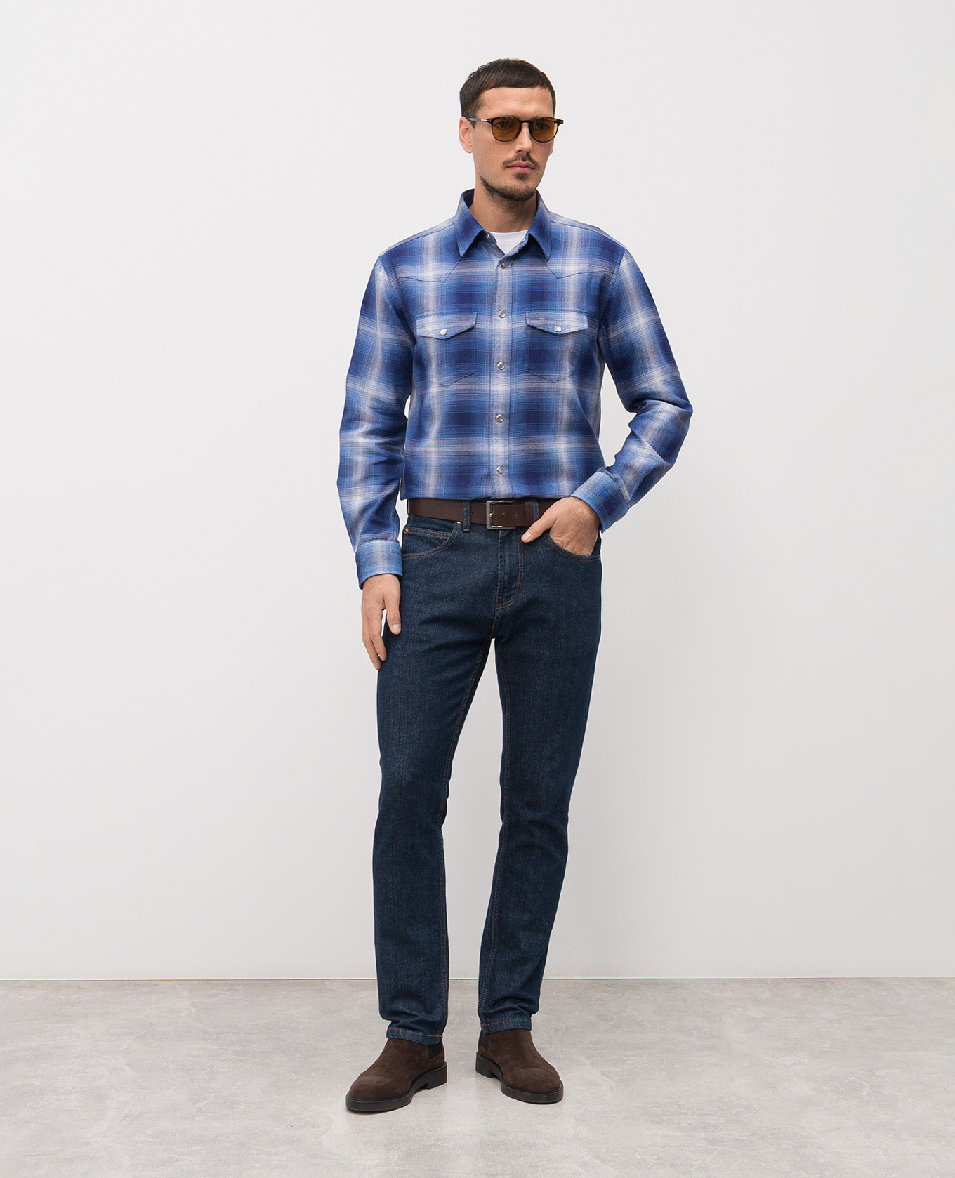 

Blue checkered shirt Tom Ford