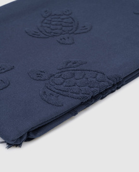 Vilebrequin Blue terry beach towel with pattern STHU1201