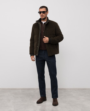 Stefano Ricci Khaki velvet down jacket M7J5300140CTW02T
