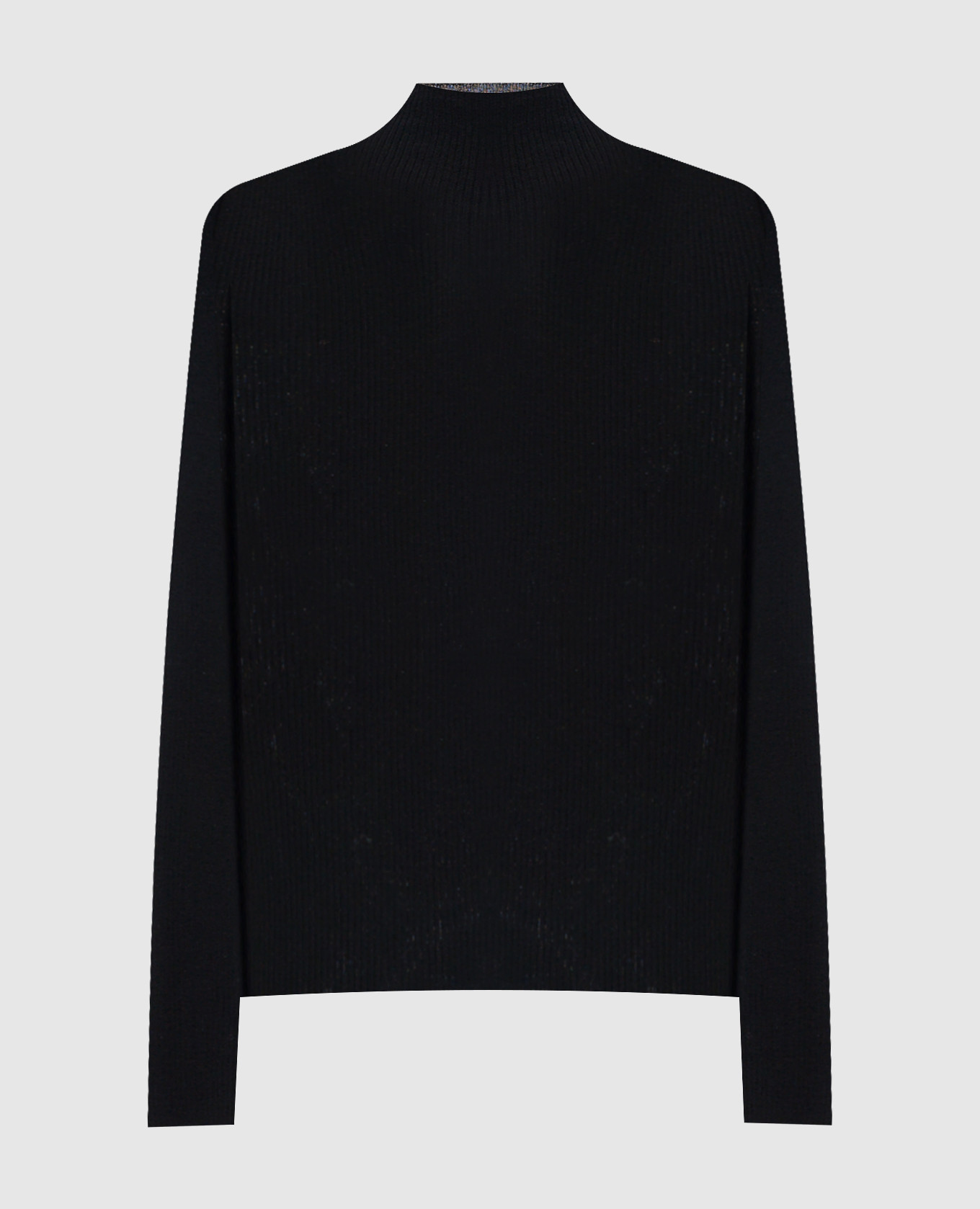 Black ribbed wool golf