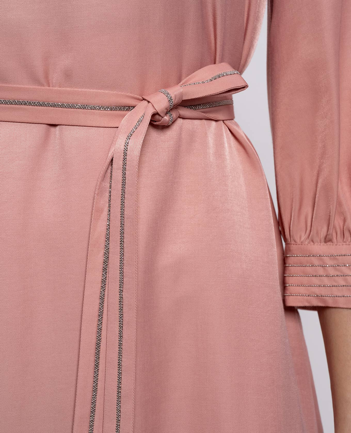 

Pink midi dress with monil chain Peserico