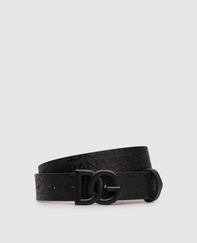 Dolce&Gabbana Children's black leather belt with logo EC0083AI668