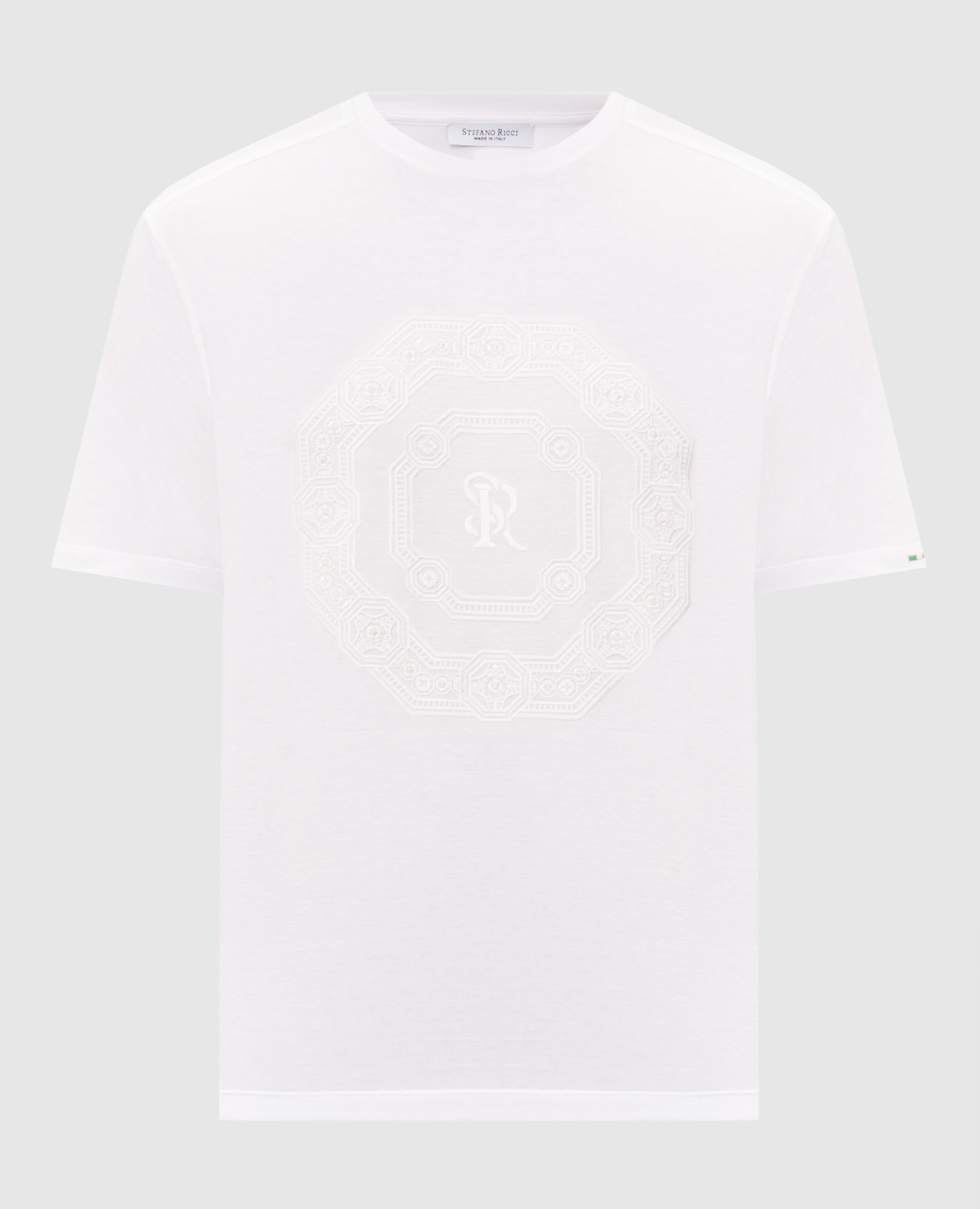 White T-shirt with monogram embroidery