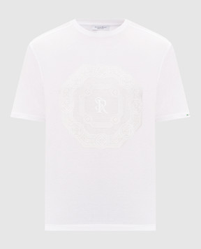 Stefano Ricci White T-shirt with monogram embroidery MNH6305490TE0001